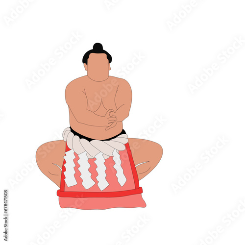 A traditional sumo wrestler is ready to fight vector