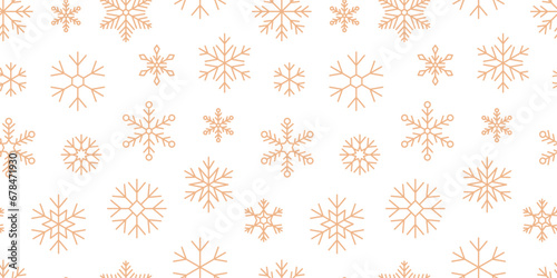 Christmas vector seamless  pattern with golden snowflakes