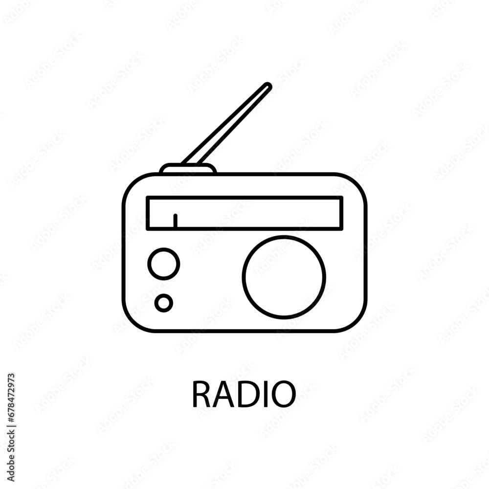 Radio concept line icon. Simple element illustration. Radio concept outline symbol design. Radio concept line icon. Simple element illustration. Radio concept outline symbol design.