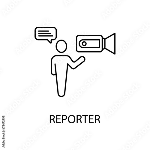 reporters concept line icon. Simple element illustration. reporters concept outline symbol design.