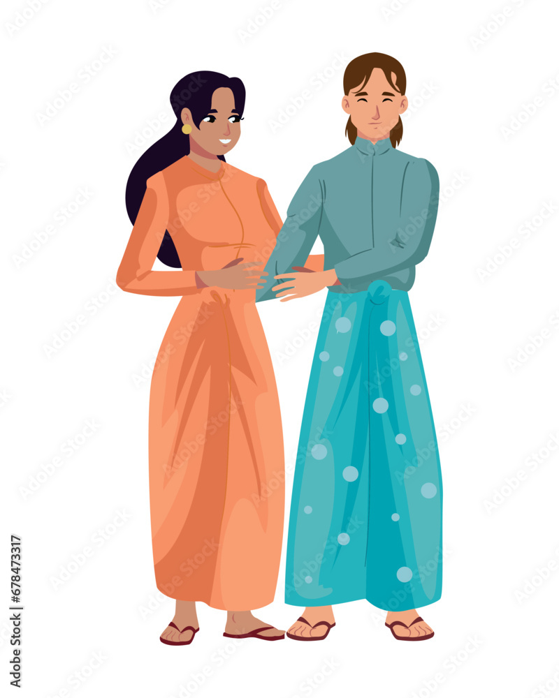 myanmar couple character