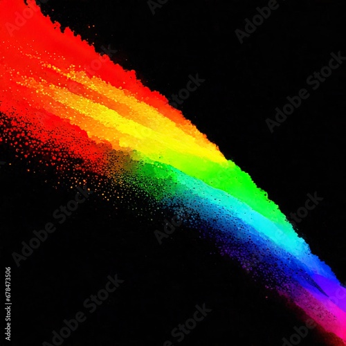 Beautiful sky with stars and rainbows photo