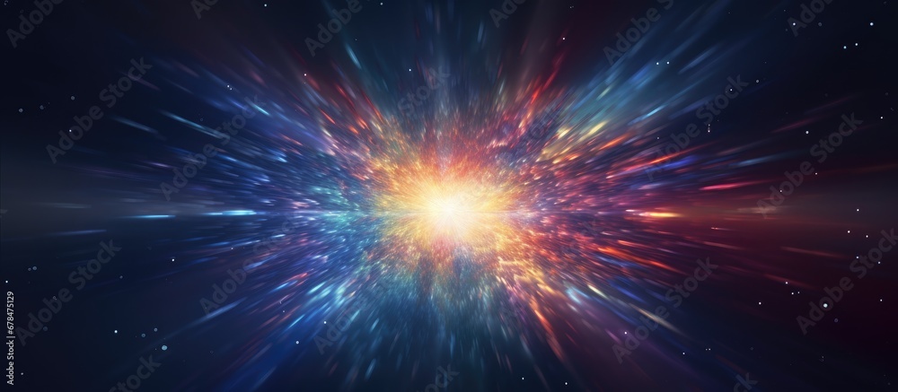 Colorful abstract fractal art Magical explosive star with particles Colorful abstract fractal art Magical explosive star with particles