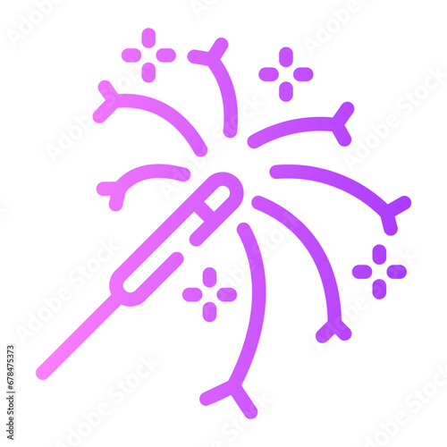 sparkler Line Gradient Icon