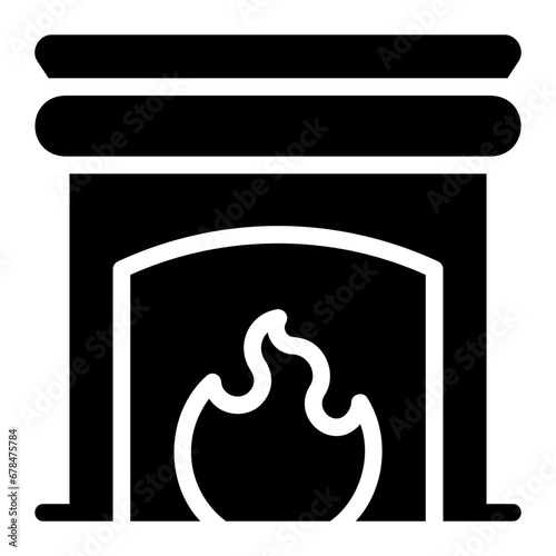 fireplace glyph icon