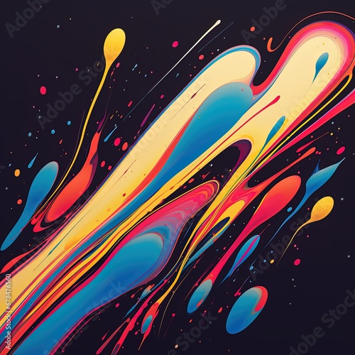 Dynamic fluid colorful splash illustration made with Generative AI