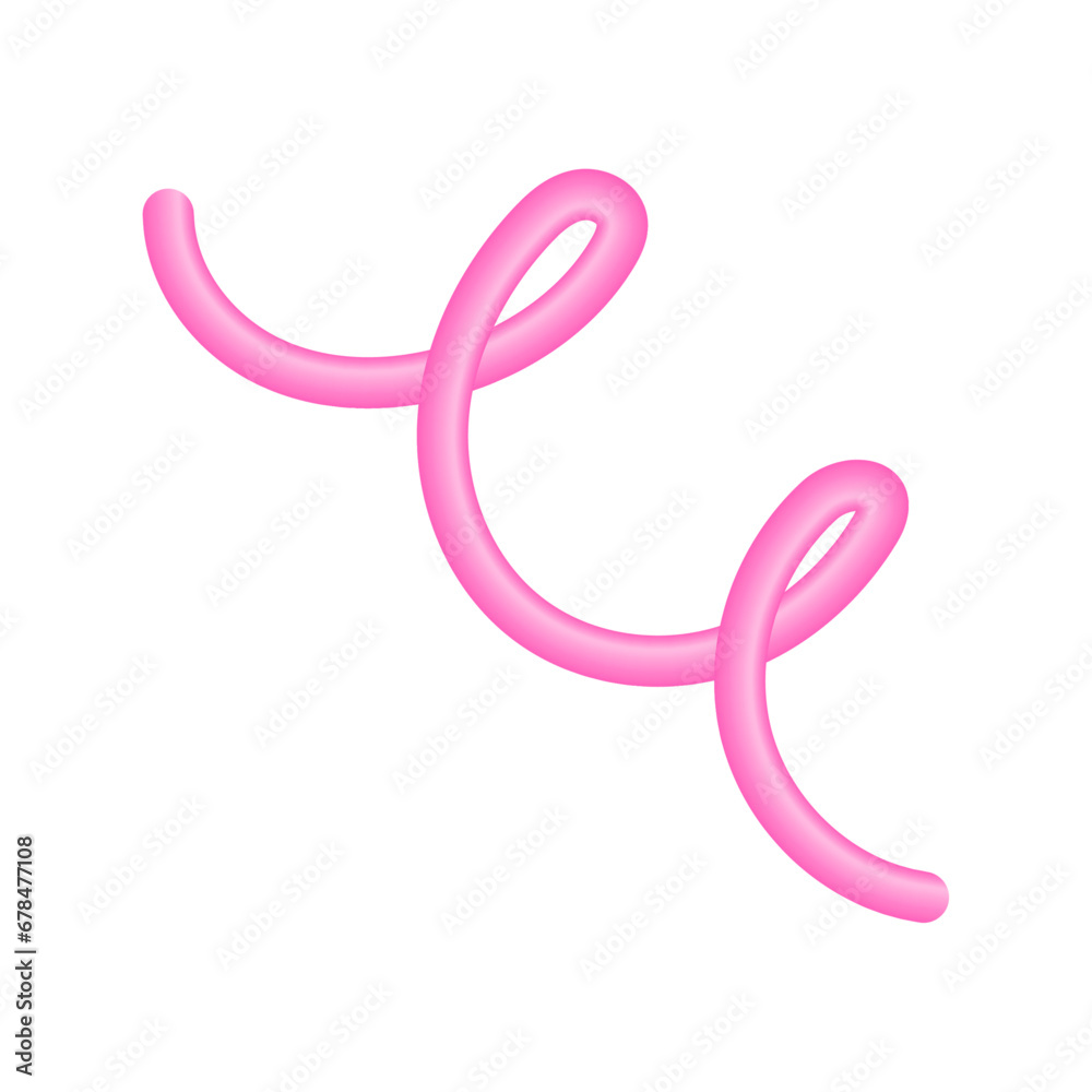 Vector realistic pink 3d spiral lines on white Vector realistic pink 3d spiral lines on white