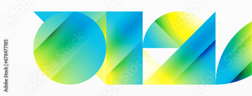 Serene gradient template. Circles and triangles mingle in minimalist perfection. Gentle fusion of forms and hues creates balanced yet captivating backdrop, embodying modern sophistication