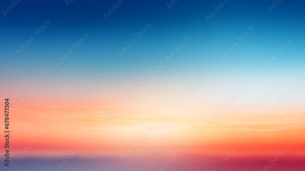 Abstract gradient sunrise in the sky with cloud and blue mix orange natural background.