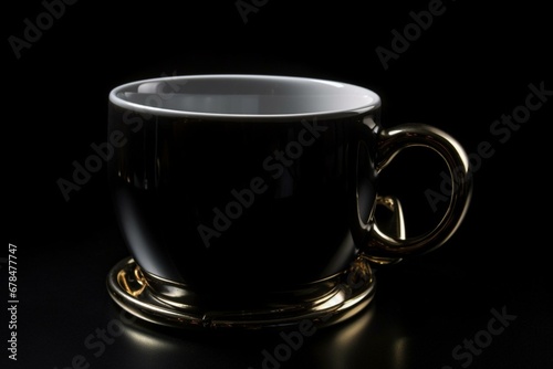 A cup with a holder on dark background. Generative AI