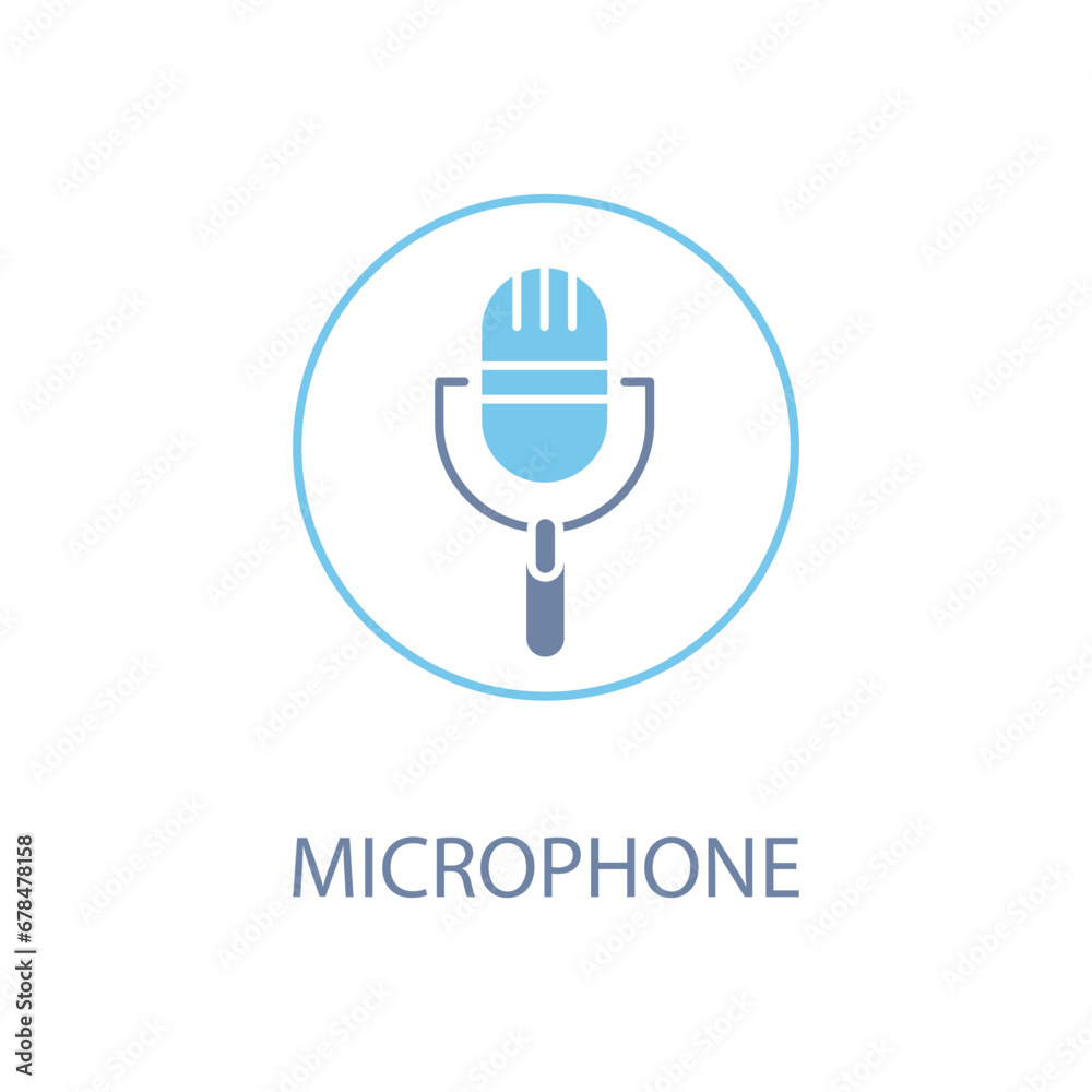 Microphone concept line icon. Simple element illustration. Microphone concept outline symbol design. Microphone concept line icon. Simple element illustration. Microphone concept outline symbol design.