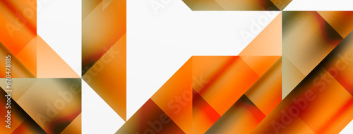 Vivid abstraction unfolds. Triangles in seamless harmony, composing dynamic geometric backdrop. Interplay of angles and hues forms captivating tapestry, evoking modernity and artistic allure