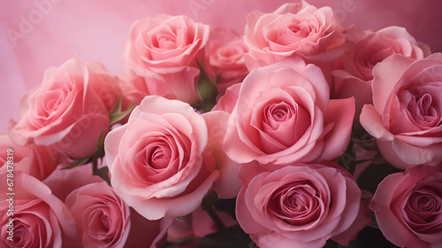 Pink roses for Valentine's Day, the day of love with