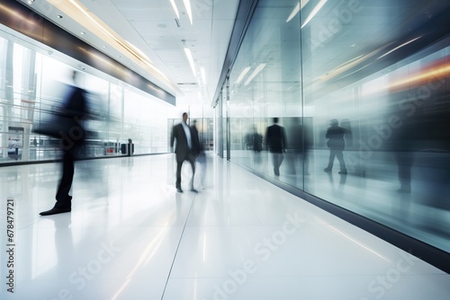 Abstract Image of Business People Walking on the Street Generative Ai