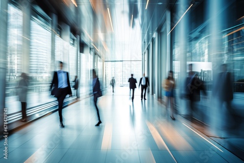 Abstract Image of Business People Walking on the Street Generative Ai