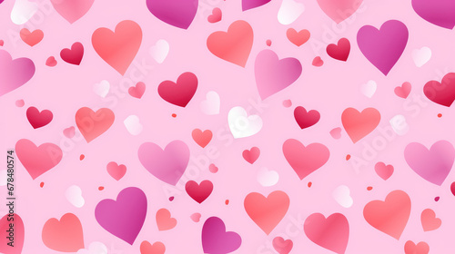 Fototapeta seamless pattern with pink hearts