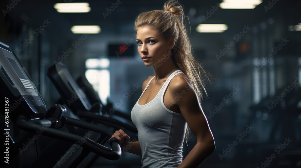 Fototapeta premium woman exercising in the gym