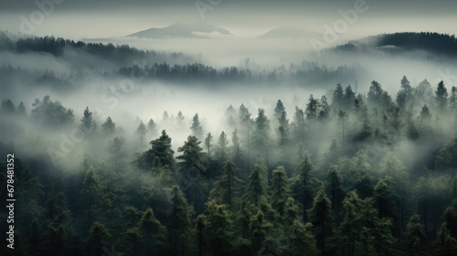 misty morning in the mountains © akarawit
