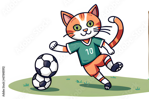 Draw a cat playing soccer. Generative AI © 로 도