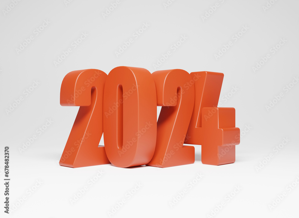 Happy new year 2024 design. With colorful truncated number ...