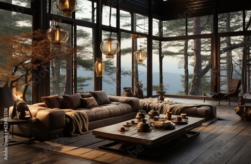Interior of cozy living room