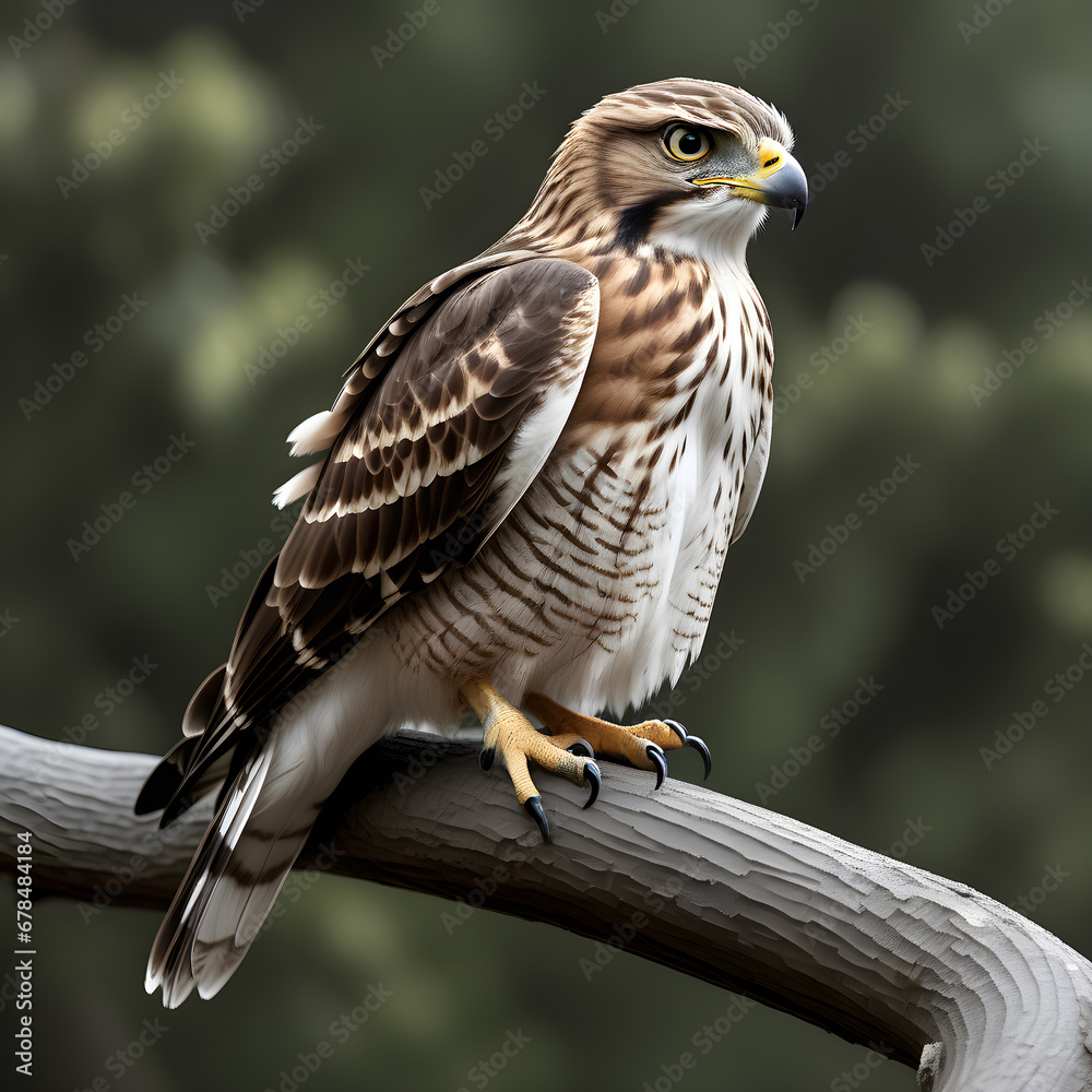 Close-up of a perched hawk. Close-up of a perched hawk.
