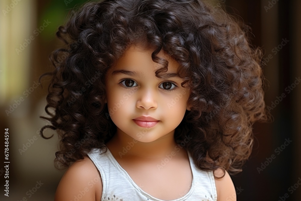 Portrait of curly haired child 