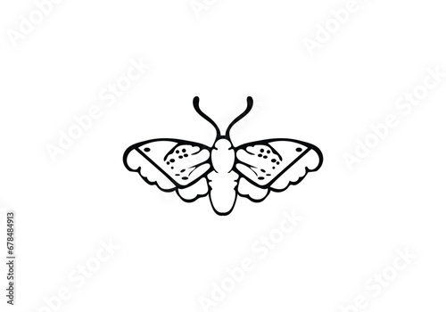 Bagworm Moth minimal style icon illustration design