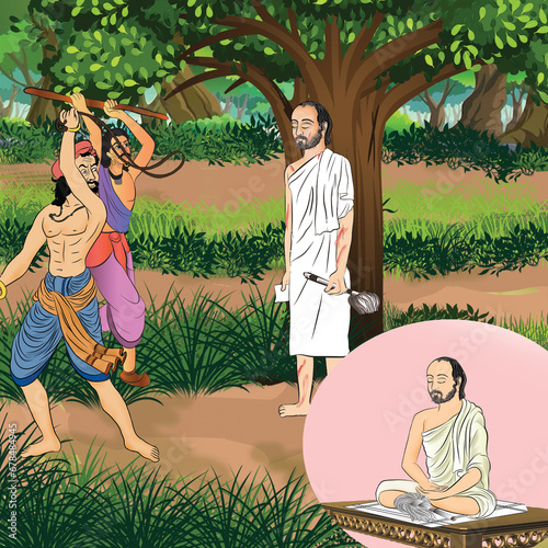 Jain Religious Story Illustration, Jainism Art.