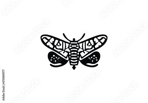 Bagworm Moth minimal style icon illustration design