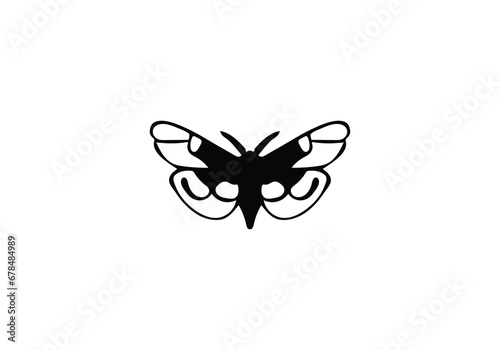 Bagworm Moth minimal style icon illustration design