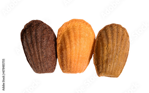 french madeleine cookies. isolated on white background. photo