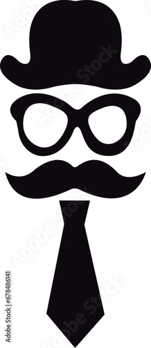 MASCARA DEL DIA DEL PADRE BIGOSTE DEL PADRE GAFAS CORBATA VECTORES SOMBREROS