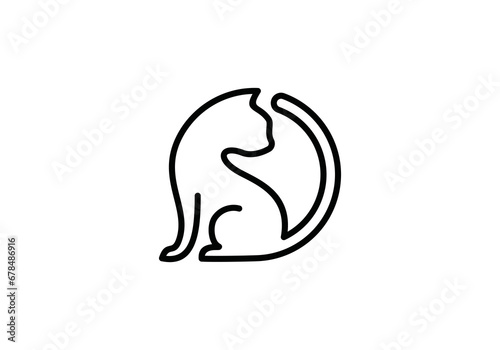 creative cat logo, pet care design vector illustration