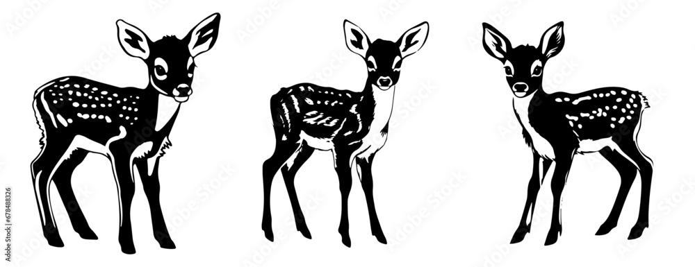 baby deer silhouette 