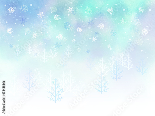 雪が降る背景イラスト