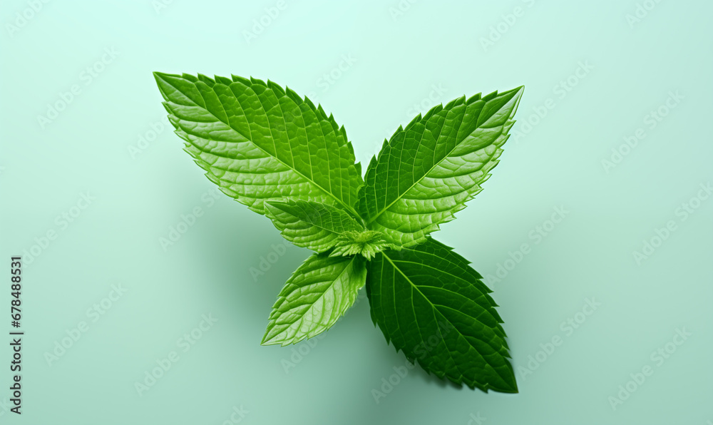 Mint leaf on white background Mint leaf on white background