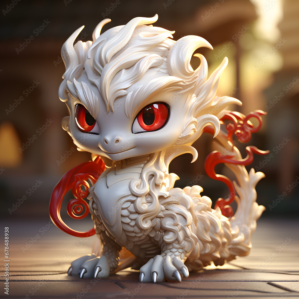 cute white dragon