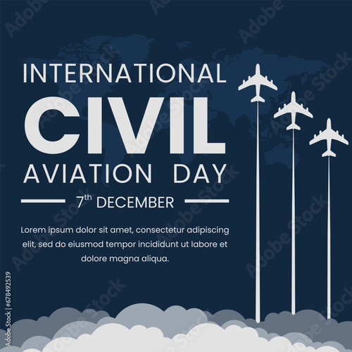 vector graphic of international civil aviation day celebration on flat design