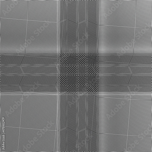Dense small mesh with cross-shaped wide seam