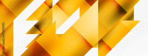 Vivid abstraction unfolds. Triangles in seamless harmony, composing dynamic geometric backdrop. Interplay of angles and hues forms captivating tapestry, evoking modernity and artistic allure