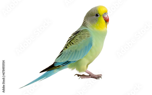 Charming Colorful Parakeet Bird with Vibrant Feather Isolated on Transparent Background PNG. photo