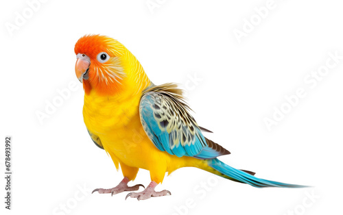 Elegant Colorful Parakeet Bird with Vibrant Feather Isolated on Transparent Background PNG.