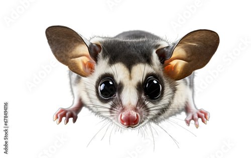 Amazing Sugar Cute Glider with Large Eyes Isolated on Transparent Background PNG.