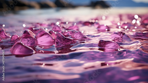 water drops on pink flower HD 8K wallpaper Stock Photographic Image 