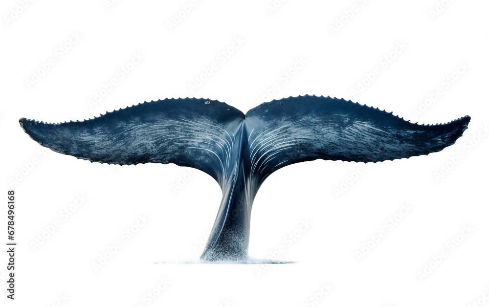 Dangerous Stunning Majestic Whales Massive Tail Isolated on Transparent Background PNG. - obrazy, fototapety, plakaty 