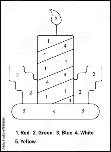 Christmas Color By Number For Kids | Christmas Coloring Pages