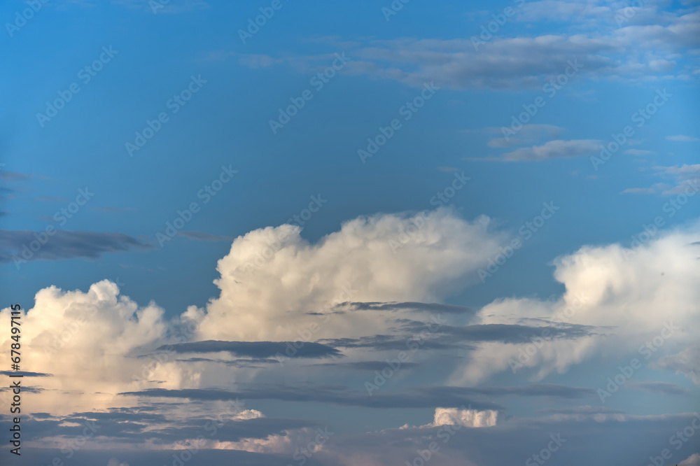 Cumulus clouds with a broad spectrum of blue shades Cumulus clouds with a broad spectrum of blue shades