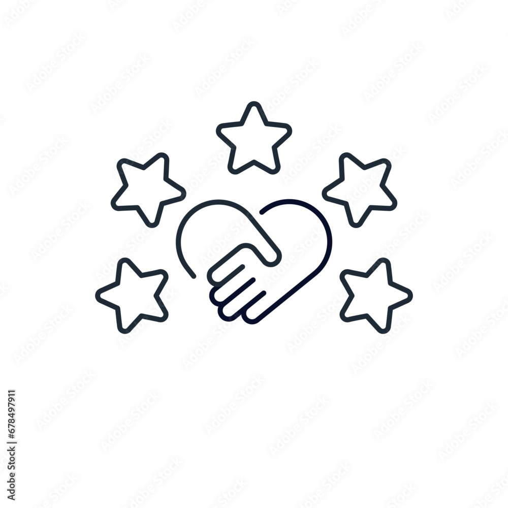 The highest stair of trust and confidence. Reliable partner. Vector linear illustration icon isolated on white background. The highest stair of trust and confidence. Reliable partner. Vector linear illustration icon isolated on white background.