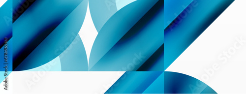 Minimalist background with square-tiled geometric circles, symphony of precise patterns. Interlocking shapes create tranquil yet captivating backdrop, blending modernity and structured elegance